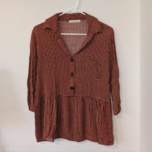 Women's Red Checkered Top